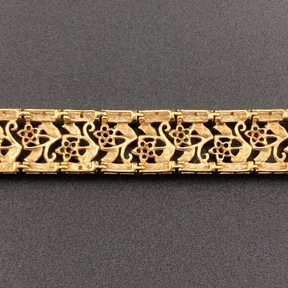 Wheeler Manuf. Sterling Silver Gold Vermeil Ruby Emerald Sapphire 7" Bracelet - Picture 7 of 16